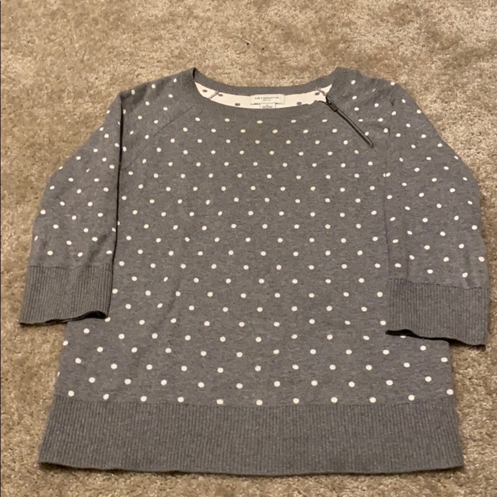 Gray polka dot sweater